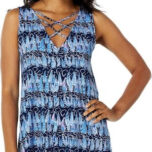 EUC Lilly Pulitzer Kristen Dress Low Tide Navy Sails and Stripes